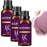 Bootypro Hip Lifting Massage Oil, Plump Up Booty Enhancement Oil, Plump Up Buttock Enhancement Oil, Booty Enhancement Oil, Big Butt Massage Cream, Buttock Lifting Essential Oil for Women 30ml (3pcs)