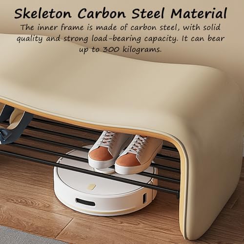 Banc de rangement multifonction compact avec range-chaussures