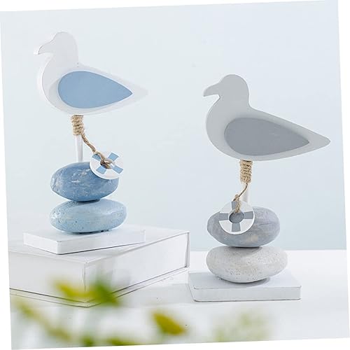 Miniatura 7 de 1 adorno de madera para pájaro, decoración artesanal para el hogar, estilo costero, adornos decorativos para pájaros (cielo)