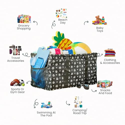 Image of Extra Large Utility Tote Bag - Oversized Collapsible Pool Beach Canvas Basket