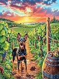 Chiot Berger allemand Dans le vignoble Rompecabezas 500 Piezas Cartón Grueso para Coleccionistas Mitos Animal Planta Noches De Cita Mejora Concentración Ocio En Casa Regalo Reyes Magos 500 PCS