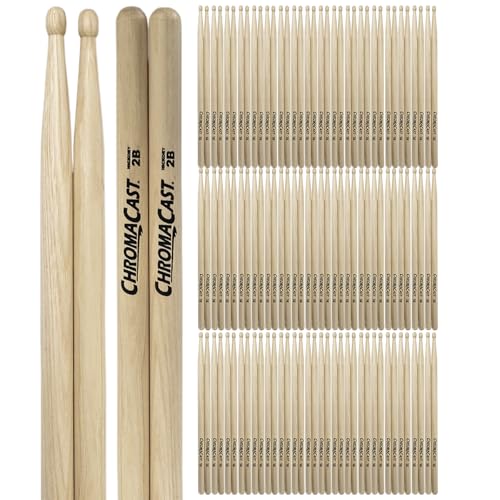 Baquetas ChromaCast 2B USA Made de Madera de Hickory - Paquete con 60 pares miniatura 1