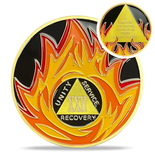 Reborn from Fire 22 Year Sobriety Coin - Recovery Flames