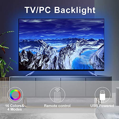 inShareplus LED TV Backlight Strip, 1M/3.3Ft Total 30 LEDs RGB LED Strip Lights