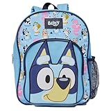 Bluey Mochila escolar para niños y niñas, color azul, azul