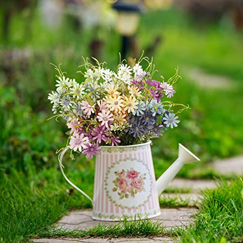 Corvyuc 6Pcs Daisy Silk Flowers Artificial Fake Wildflowers Outdoor Multicolor Faux Daisies For Garden Porch Window Table Vase Decor #TOP1