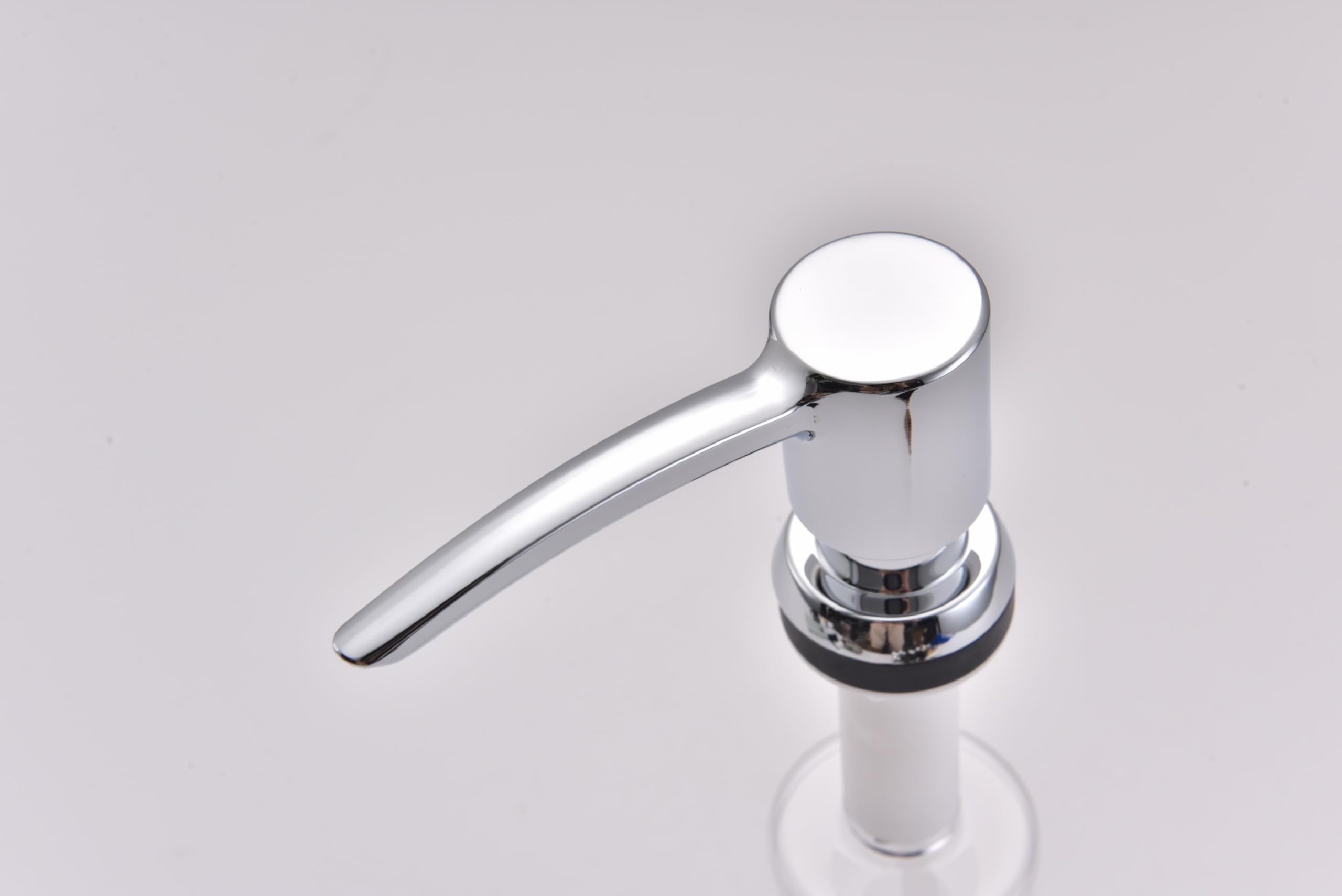 Fregadero de cocina con dispensador de jabón integrado, dispensador de jabón de encimera, cabezal de bomba ABS cromado, con botella grande de jabón PET de 12 onzas, dispensador de jabón