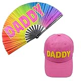 Pink Clack Daddy Fan and Hot Pink Daddy Hat Bundle