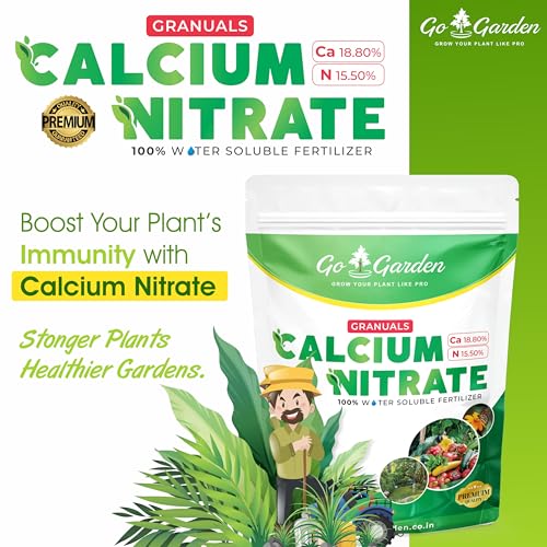 Image of Go Garden Calcium Nitrate Fertilizer For Plants (100% Water Soluble Fertilizer) Plant Food Ready To Use For All Plants 900 Gram, Powder Form