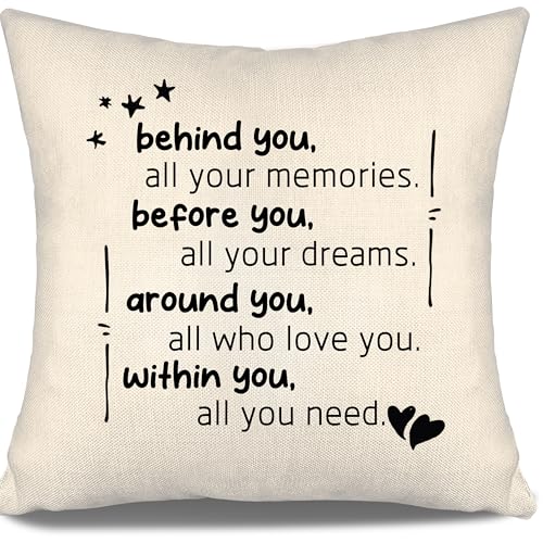 Behind You All Your Memories Graduation Gifts Back To School Gift Throw Pillow Cover Inspirational College Graduate Class Gift Daughter Son Friends Classmates Present Birthday Gift (behind you)