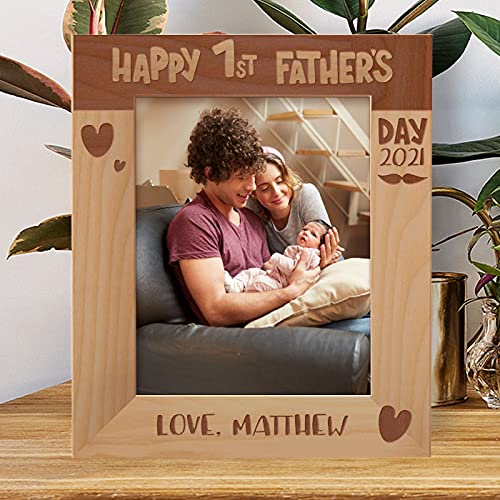 Happy 1st Father's Day Personalized Wooden Frame 8