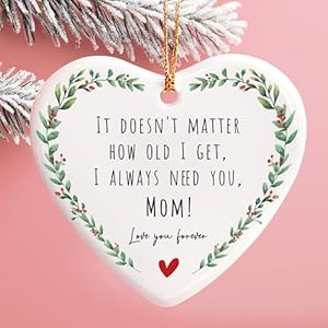 Gifts for Mom Birthday Unique Funny Birthday Gift for Mother from Daughter Son Mothers Day Decoration Presents for Mama Bonus Step Christmas Stuff for Mum Ceramic Ornament