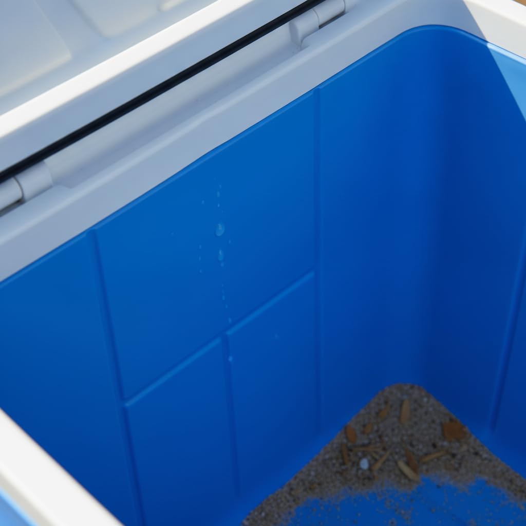 Glacière 30 L à roulettes, Bleu avec Porte-gobelet
