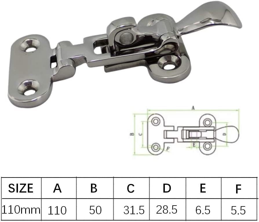 Zinc Alloy Door Lock,Stainless Steel Latch Lock，Slide Latch,Gate Bolt Lock,Bolt Sliding Door Lock, New Marine Boat Stainless Steel Locker Hatch Anti-Rattle Latch Fastener Clamp 4-3/8" for Marine Hardw