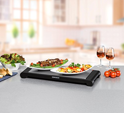 Foto von ROMMELSBACHER WPS 857 mobile Wärmespeicherplatte (kabellose Verwendung als Warmhalteplatte, Qualität Made in Germany, in nur 8 min auf 120°C, Wärmeabgabe bis 60 min, 850 W) Edelstahl