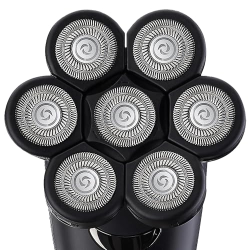 Bald Head Shaver Replacement Blades for Head Shaver, Premium 7 Blades Shaver Replacement Heads for Universal Head Shavers and Freedom Bald Men Grooming, 3 Cleaning Brush, 3 Pack