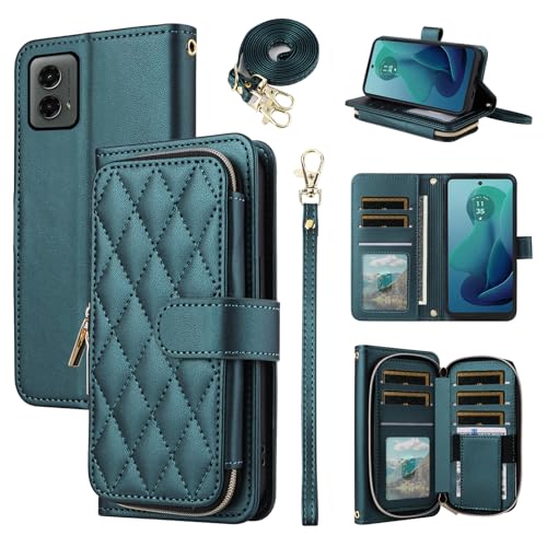 Étui portefeuille Motorola Moto G 5G 2024 de luxe en cuir synthétique haute finition