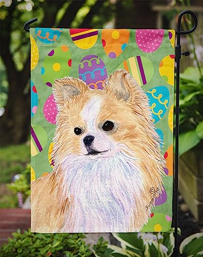 Chihuahua drapeau de jardin Pâques décor extérieur multicolore