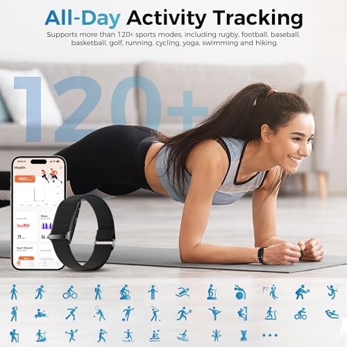 smart health wristband wearable health fitness tracker 120 sports modes all-day automatic monitoring with pedometerimprove sleepstresshealth ip68 waterproof 2 pack bands free app
