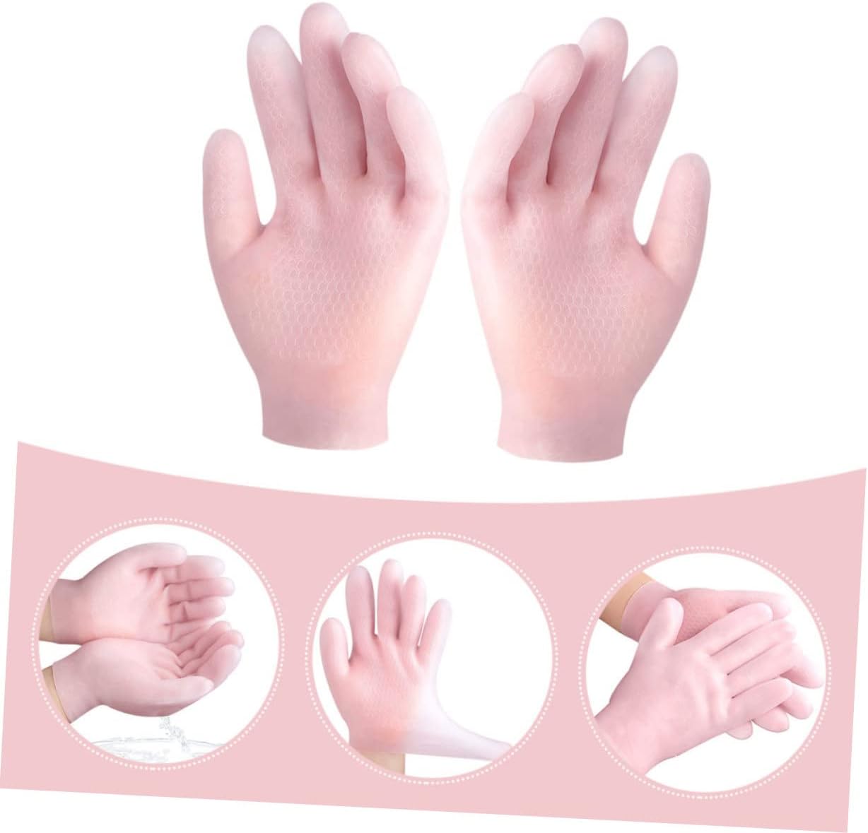 SEBS Moisturizing Gloves for Dry Hands 1 Pair Non-Slip Hand Care Gloves for Cracked Skin Suitable for Spa and Home Use