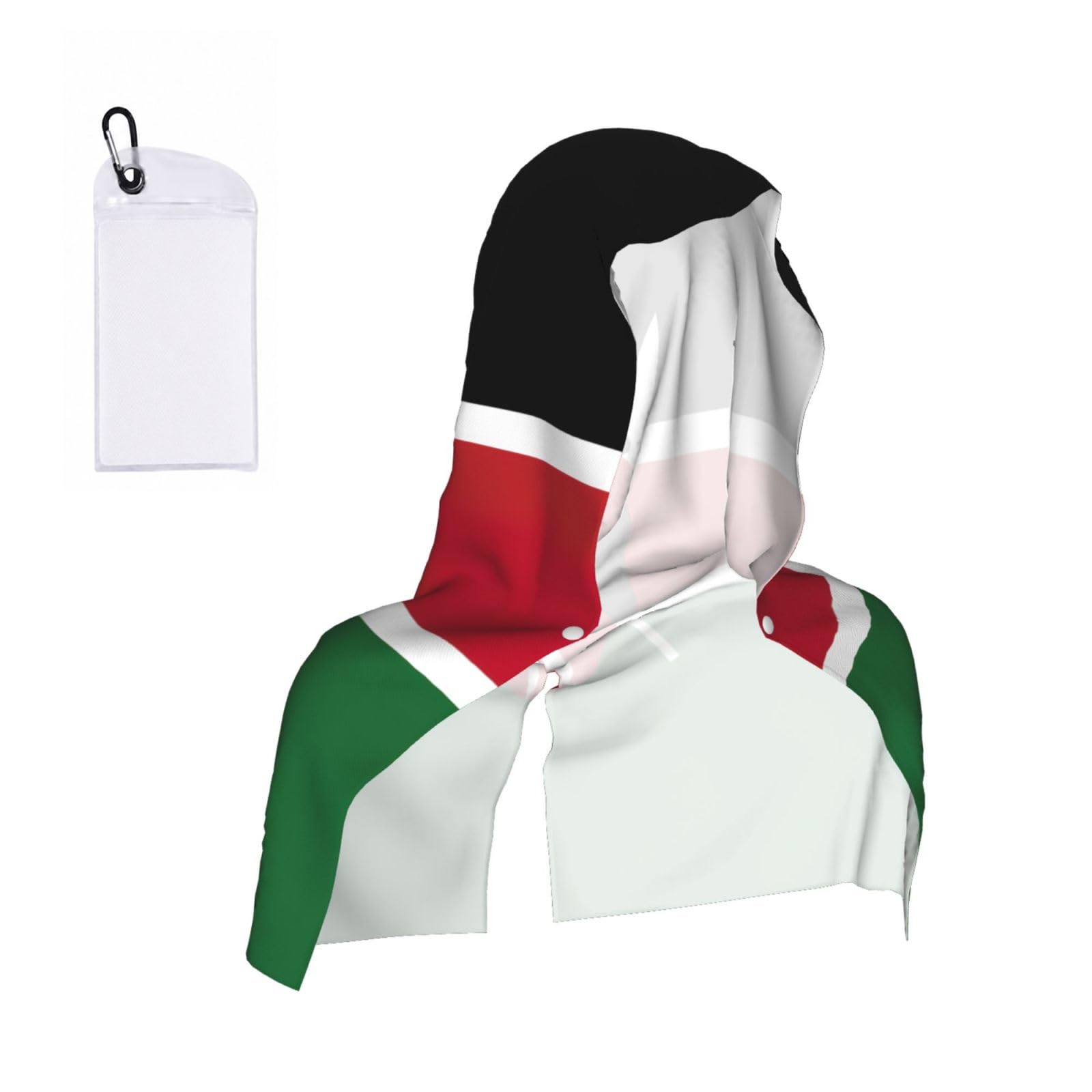 DUWAA Flag Of Kenya Print Cooling Hooded Sports Towel, 30×60cm Quick Drying Summer Cool Head Wrap For Neck And Face
