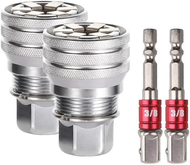 HEAVYSEVEN Multi-Function Universal Socket Wrench Tool - Universal Maintenance Tool, Adjustable Universal Socket Wrench, Universal Socket Tool for 3/8" Drive Ratchet Torque Wrench & Power Drill (2pc)