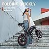 DYU Electric Bike for Adults Teens, D3F 14" Folding Electric Bicycle,Commuter City E-Bike with 250W Motor and 36V 10AH Lithium-Ion Battery,37-40miles Travel Range UL Certification #1