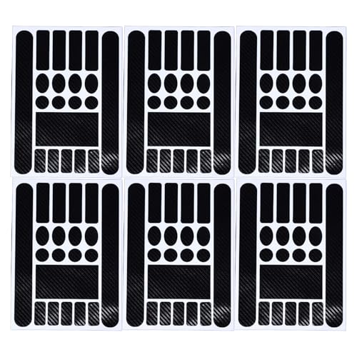 Rswnyirn Bicycle Chainstay Protector Decal, Chainstay Frame Guard Adhesive Sticker for Mountain Bike Road Bike Black Carbon Fiber 6Pcs One Size