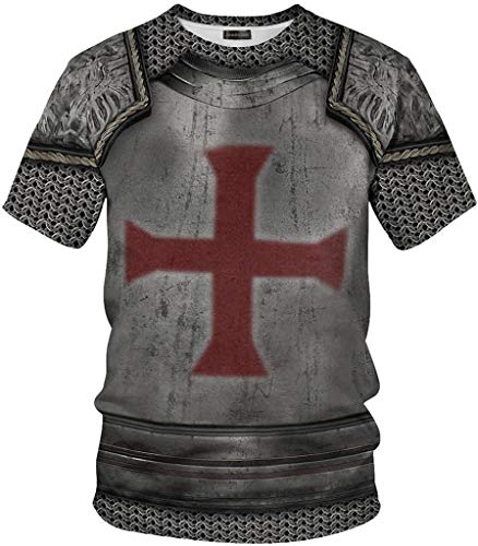 jeansian Unisex Herren Damen Realistic 3D Digital Print Couples Short Sleeve T-Shirts Casual Tees LYT048 Gray XXL