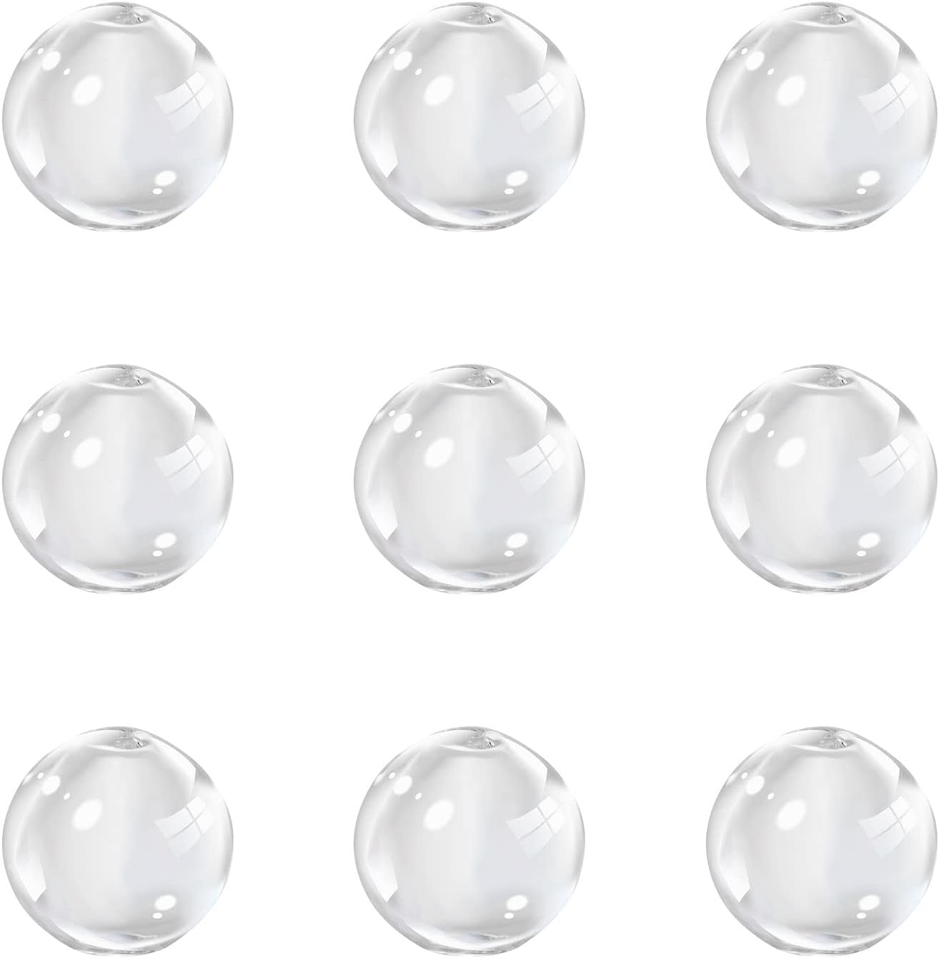 FASHEWELRY 100Pcs Mini Clear Glass Globe Beads 40mm Round Empty Wish Ball Beads for DIY Pendant Jewelry Making