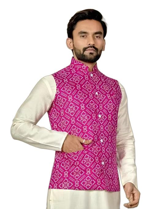 elyxarose Men’s Sleeveless Nehru Koti Jacket with Front Button Closure*Vivah Koti-P3-picture-24