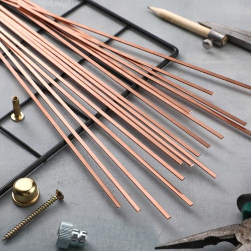 Image of Tandefio Brazing Rods AWS BCuP-1 40 Sticks, Copper Solder Flat Welding Rods 0.050 inchx1 /8 inchx10 inch for Air Conditioning, Refrigerator, Cold Storage & HVAC Units, Phos Copper Brazing Alloys