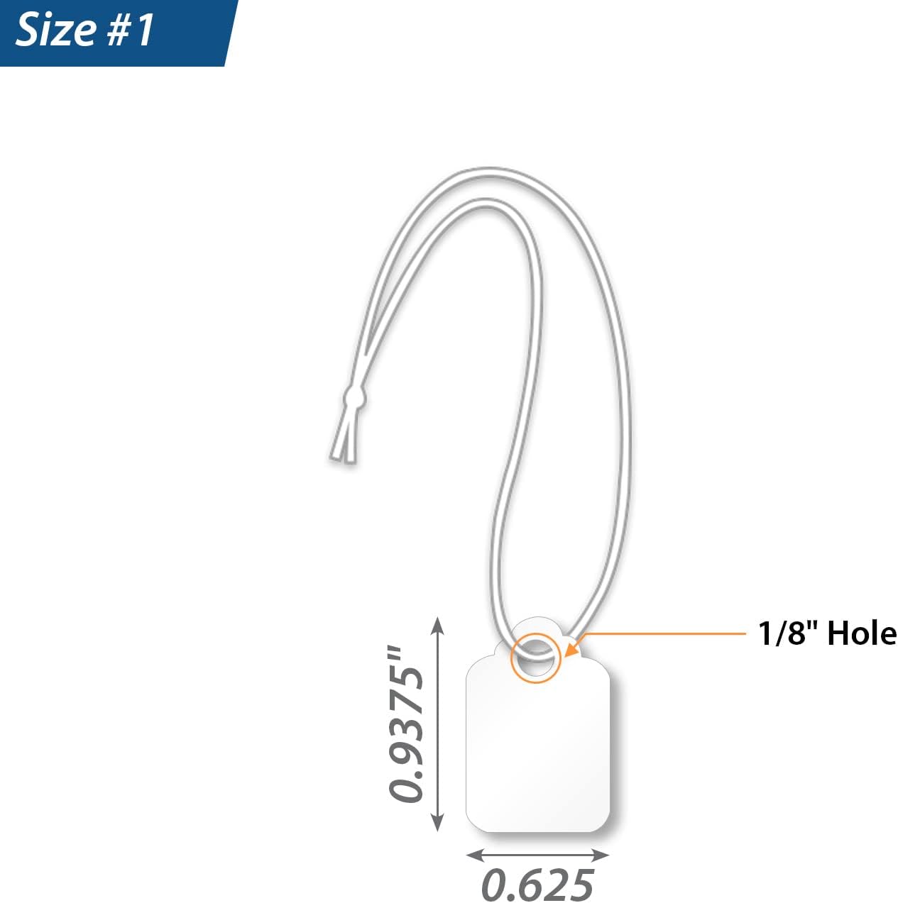 SmartSign White Price Tags with Pre-Strung Loop Strings - Pack of 1000 Marking Tags, Size-1, 12pt Thick Blank Merchandise Tags, 0.9375" x 0.625" Jewelry Tags