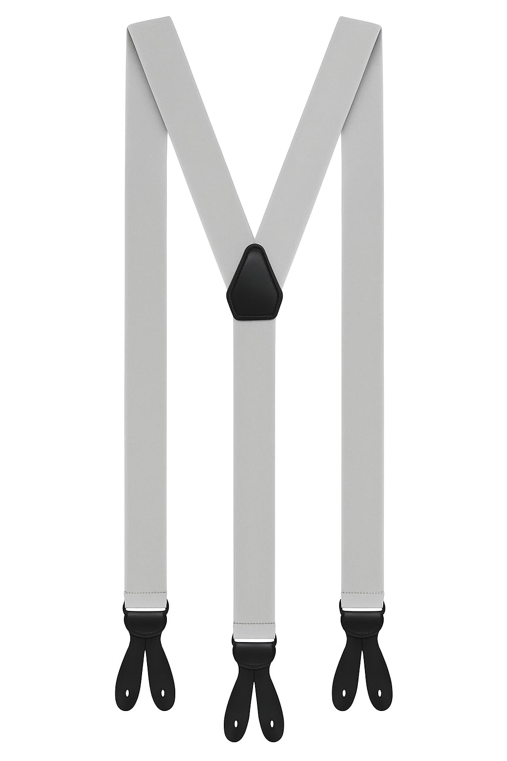 Elegant Braces 3.5 cm X-Shape with Button Closure Adjustable for Men and Women, Without Clips, Suit Braces for Buttoning with 6 Buttonhole Suspender, lightgrey, extra breit