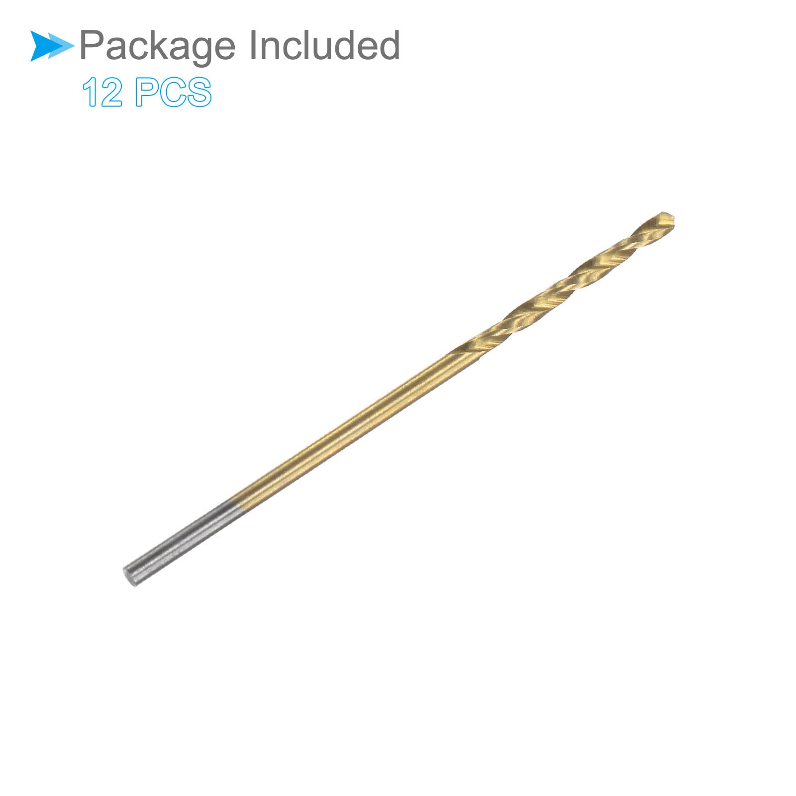 Foret Pour Inox CoCud Torsion Foret Mèches, 3,8 Mm Perçage Diamètre, Titane Revêtement Haute Vitesse Acier 6542 Droit Rond Tige - (Applications: Pour Inox Acier Alliage Métal), 2-Pièces Forets à Béton Métal