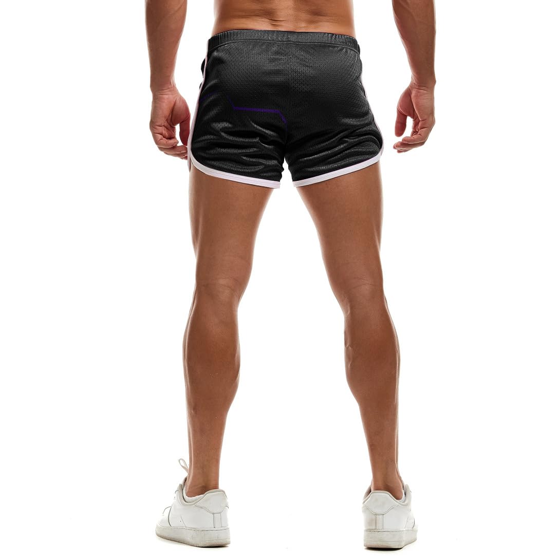 AIMPACT Mens Running Shorts Breathing Workout Gym Booty Short Shorts: X-Small Blackwhite