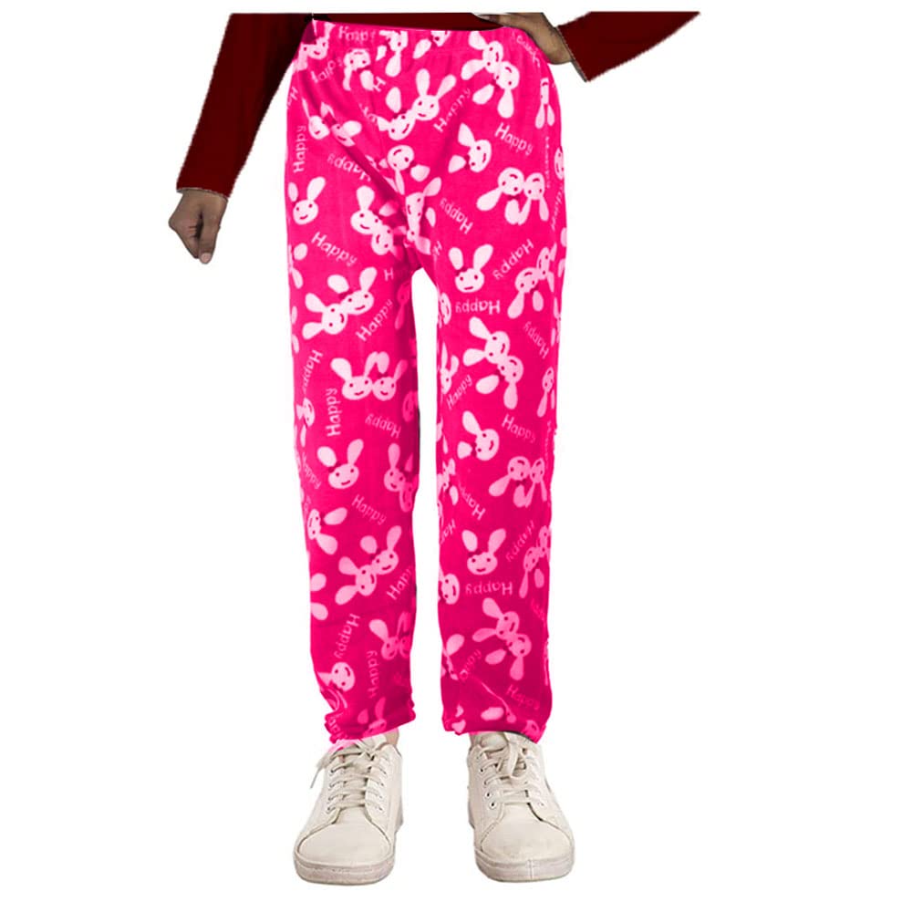 Girls Ladies Warm Woolen Winter Fleece Pyjama Night Pant Lounge Pant (Pink)-(X-Large)-image-22