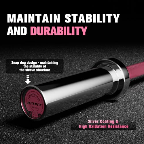 RITFIT Olympic Barbell 4ft/6ft - 2 Inch Weight Bar for Strength Training, Weightlifting, Squat, Deadlift, Bench Press, Curl, Overhead Press - 350lbs/500lbs Capacity - Image 5