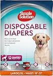 Simple Solution Disposable Dog Diapers for Female Dogs, True Fit, Absorbent, Leak Proof with Wetness Indicator, XL Puppy & Doggie Period Pad and Pee Diaper, for Large Pets, 18-27 Inch Waist, 12 Count