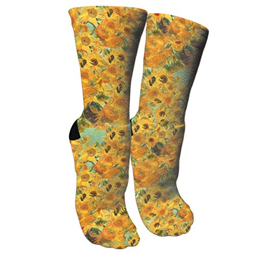 ULQUIEOR Women s Sunflowers Cotton Funny Crazy Novelty Athletic Sports Crew Socks