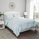 Lavish Home Collection 3-Piece Comforter and Sham Set – 'Jardin' Hypoallergenic and Soft Microfiber with Modern Floral Print, All-Season Bedding (King)