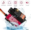 Servos de metal a prueba de agua de 25KG, paquete de 2, 180° | Diseño de engranaje metálico a prueba de agua con brazos de 25T para autos RC de 1/6 a 1/12, crawlers, robots y mejoras de dirección 6