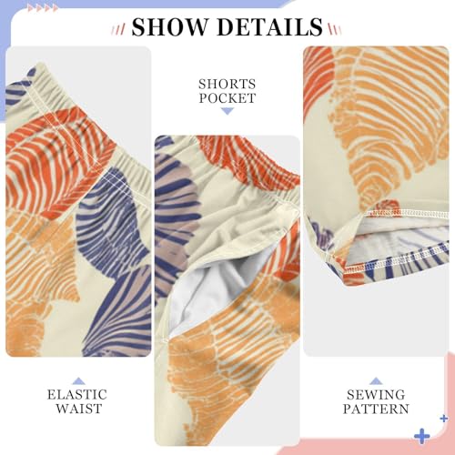 Boys' Pants Coral Seashell Colorful Long Bottoms Jogger Pants Elastic Waist Trousers with Pockets S-XL4