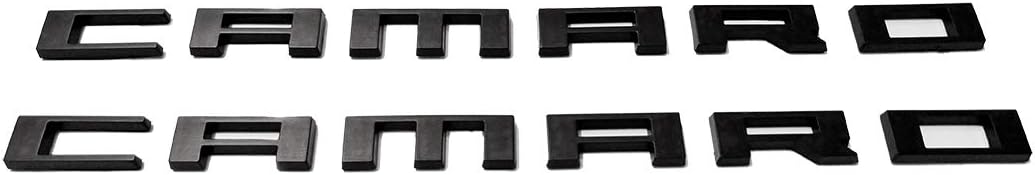 2pcs CAMARO Letter Emblem 3D Badge Replacement for RS SS ZL1 Z28 Camaro 2010 2011 2012 2013 2014 2015 Fender Emblem Nameplate Letters Insignia Fifth Generation (Black)