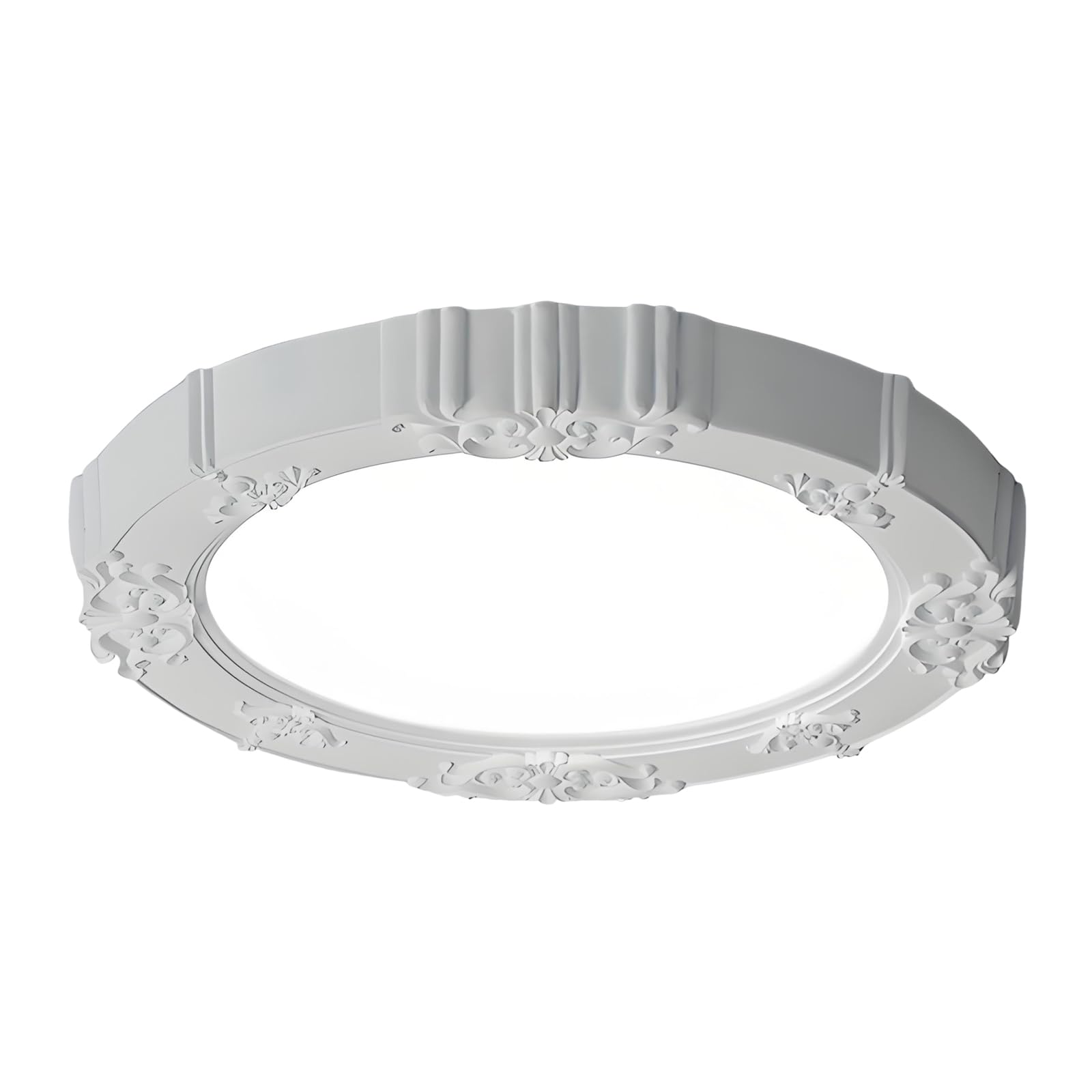 YNVIOZM Mid-Century Round LED Flush-Mount Ceiling Light Nordic Cream Resin Close-to-Ceiling LED Light 3-in-1 Color Temperature Lighting Fixtures for Living Room Hallway Dining Room