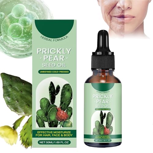 2025 New Prickly Pear Seed Oil, 100% Pure Organic Prickly Pear Oil for Face, Skin, Hair & Nails, Dry Skin & Body Moisturizer (1)