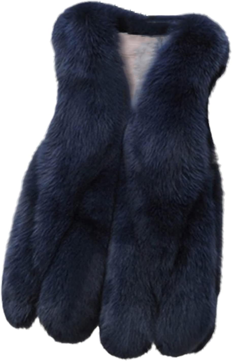 Vogrtcc Faux Fur Coat Vest Women Winter Warm Outercoat Sleeveless Jacket Soft V-Neck Fur