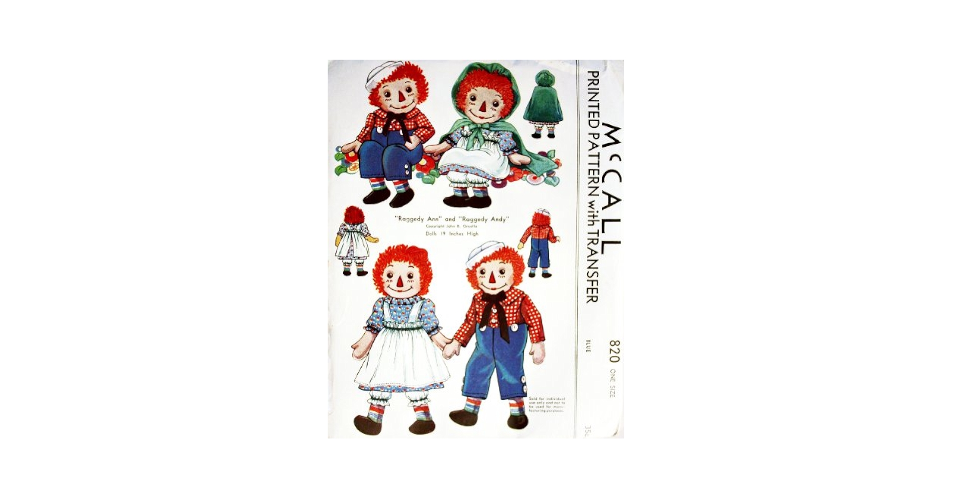 Amazon.com: Raggedy Ann and Raggedy Andy (Pattern, No. 820