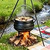 8-Quart Pre-Seasoned Cast Iron Cauldron - African Potjie Pot with Lid - 3-Legged Pot for Even Heat Distribution - Outdoor Cast Iron Dutch Oven Cookware for Campfire Cooking and Boiling #5