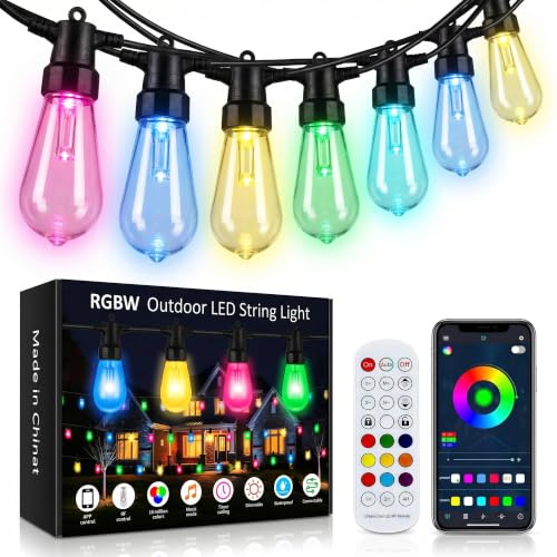 RGB Outdoor String Lights with Bluetooth